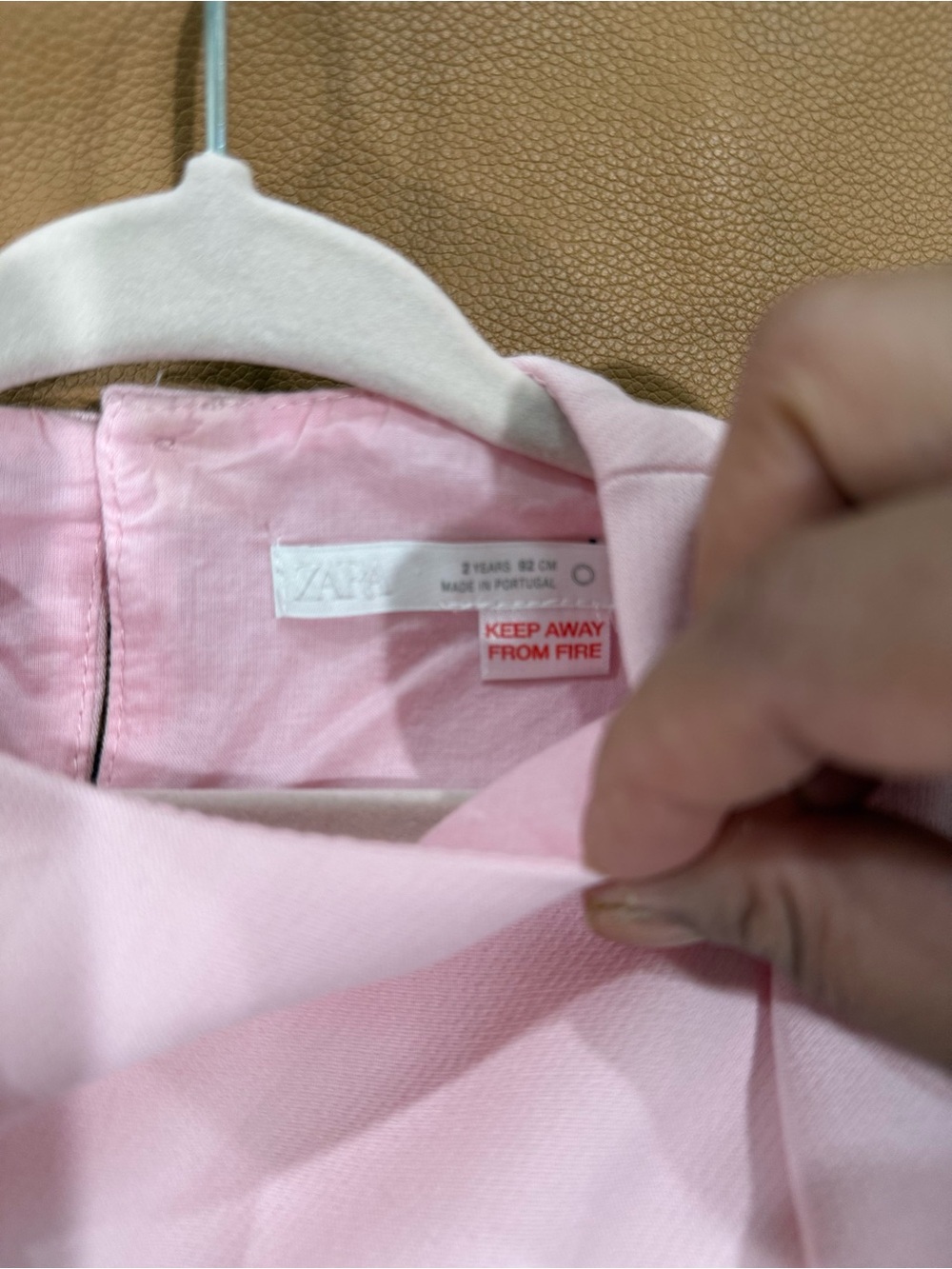 Zara Pink Short Sleeve A-line Dress with Bow Details - Picture 3 of 4